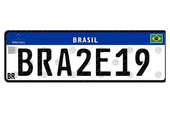 Placa Mercosul para segunda via de placa